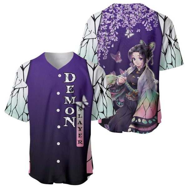 Anime Demon Slayers Kocho Shinobu Baseball Jersey Insect Hashira For Men and Women Jezsport.com