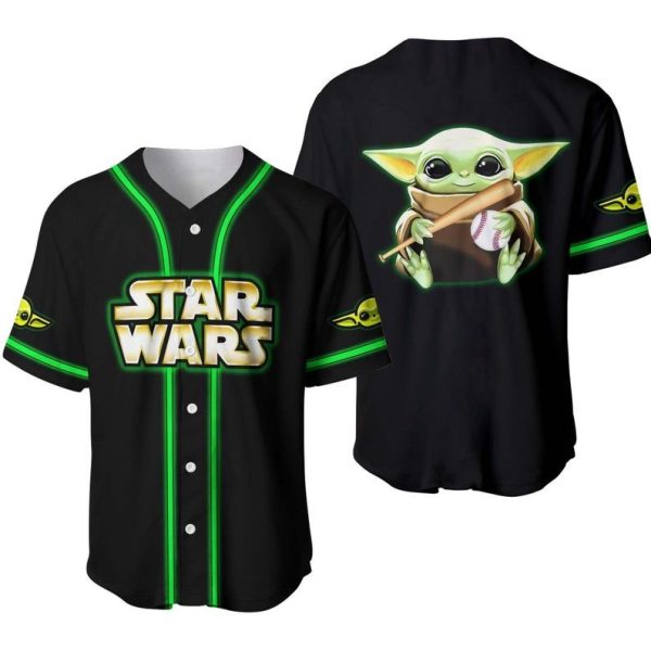 Baby Yoda Player Disney Baseball Jersey For Men and Women Jezsport.com