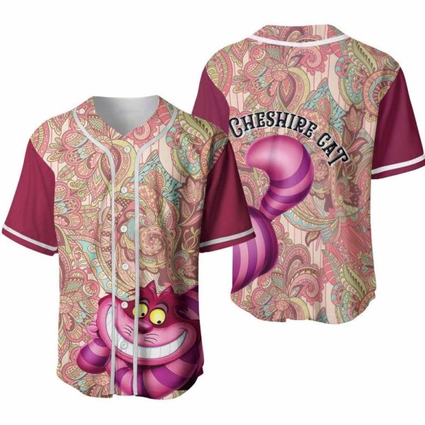 Disney Alice Wonderland Cheshire Cat Baseball Jersey For Men and Women Jezsport.com