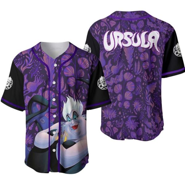 Disney Villains Ursula Disney Baseball Jersey For Men and Women Jezsport.com