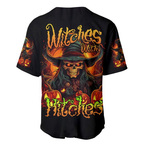 Witch Skull Baseball Jersey Witches With Hitches Jezsport.com