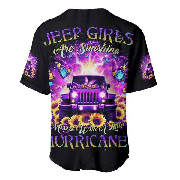 Sunflower Jeep Baseball Jersey Jeep Girl Are Sunshine Mixed With A Little Hurricane Jezsport.com