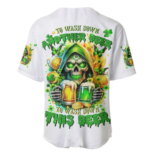 Irish Skull Baseball Jersey To Wash Down Another Beer To Wash Down This Beer Jezsport.com