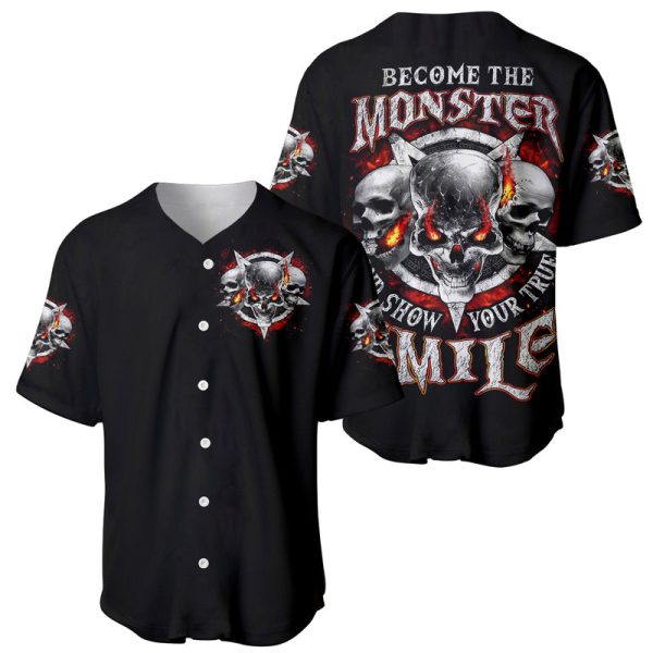 Satan Skull Baseball Jersey Become The Monster And Show Your True Smile For Men and Women Jezsport.com