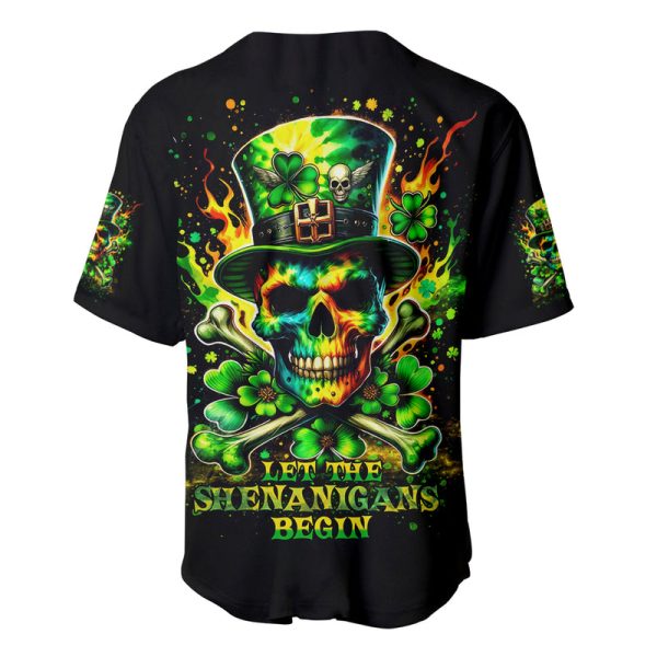 Irish Skull Baseball Jersey Let The Shenanigans Begin For Men and Women Jezsport.com