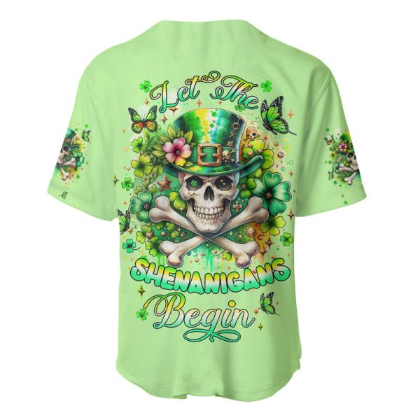 Irish Skull Baseball Jersey Let The Shenanigans Begin For Men and Women Jezsport.com