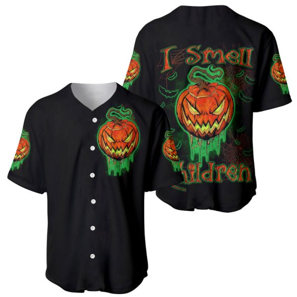 Jack O Lantern Skull Baseball Jersey I Smell Children For Men and Women Jezsport.com