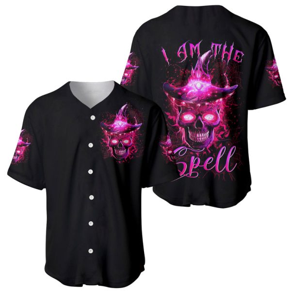 Witch Skull Baseball Jersey Iam The Spell For Men and Women Jezsport.com