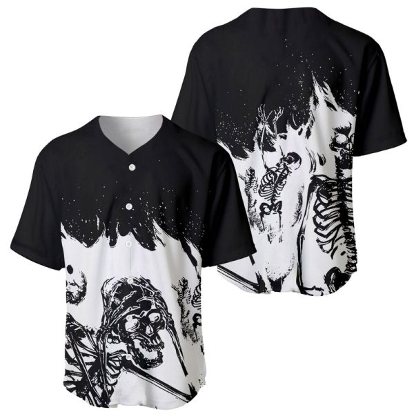 Fire Skull Baseball Jersey Scream In Fire For Men and Women Jezsport.com