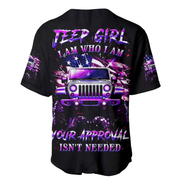 Purple Jeep Baseball Jersey Jeep Girl Iam Who Iam Your Approval Isn't Needed Jezsport.com