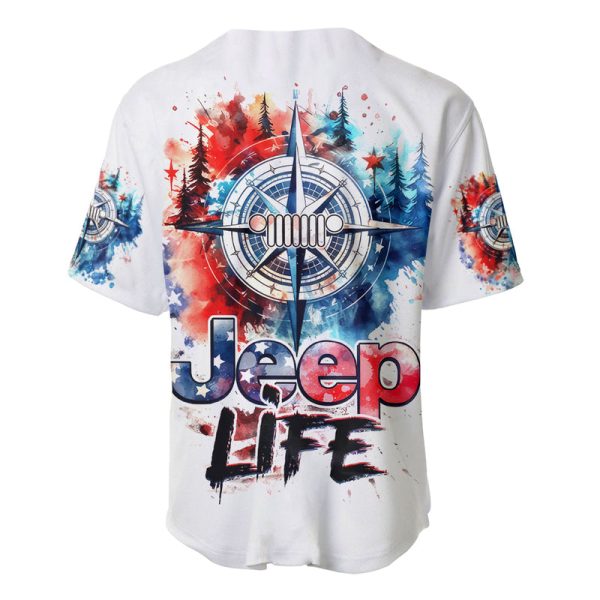 Compass Jeep Baseball Jersey Jeep Life American Flag Jezsport.com