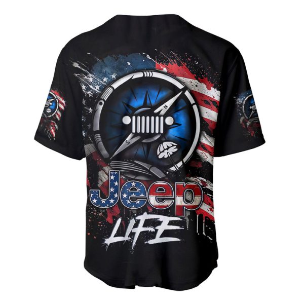 Compass Jeep Baseball Jersey Jeep Life American Flag Jezsport.com