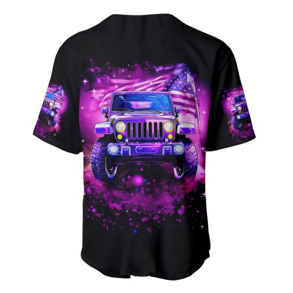 Pink Jeep Baseball Jersey Pink Jeep American Flag Jezsport.com