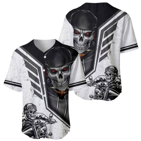 Skull Baseball Jersey Riding Motocycle For Men and Women Jezsport.com