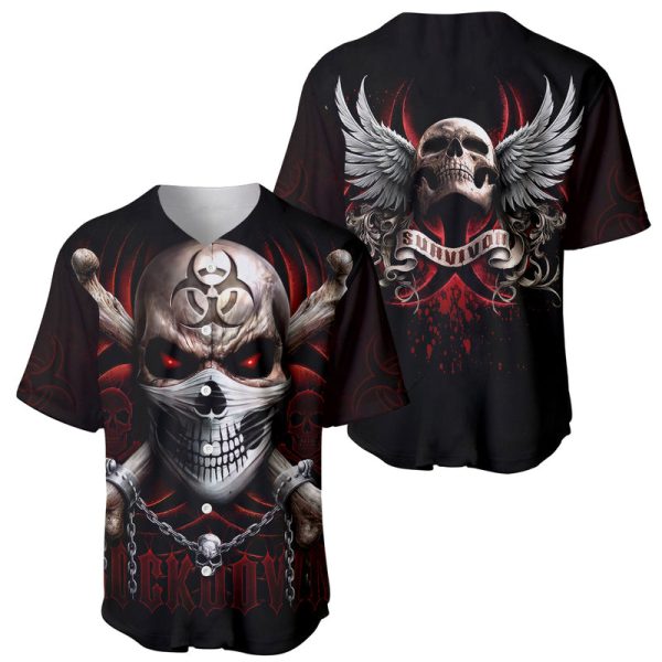 Skull Baseball Jersey Blood Skull Survivor For Men and Women Jezsport.com