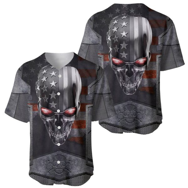 Skull Baseball Jersey Metal Head Skull American For Men and Women Jezsport.com