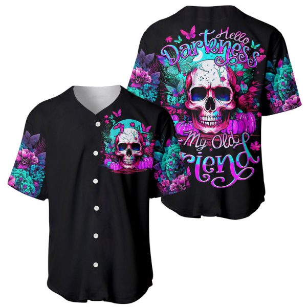 Skull Baseball Jersey Hello Darkness My Old Friend Pinky For Men and Women Jezsport.com