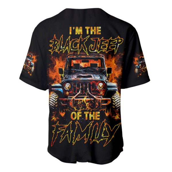 Flame Jeep Baseball Jersey I'm The Black Jeep Of The Family Jezsport.com