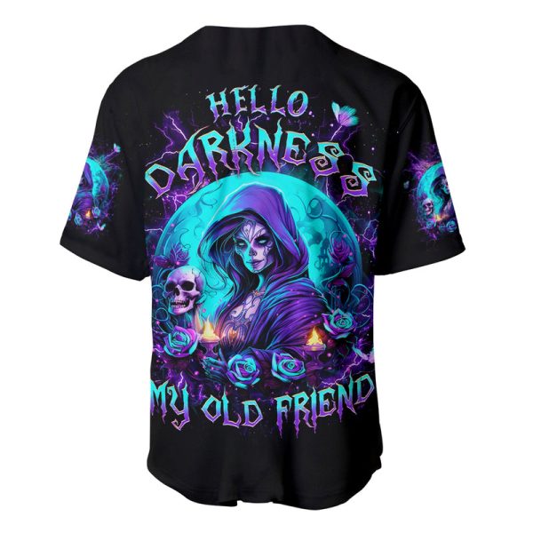 Witch Skull Baseball Jersey Hello Darkness My Old Friend Jezsport.com