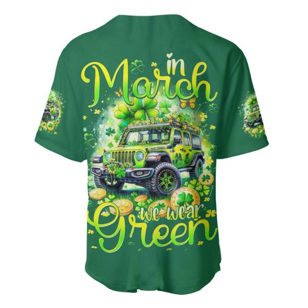 Irish Jeep Baseball Jersey In March We Wear Green Jezsport.com