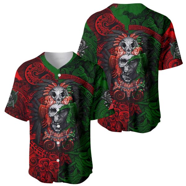 Skulls Aztec Warriors Baseball Jersey For Men and Women Jezsport.com