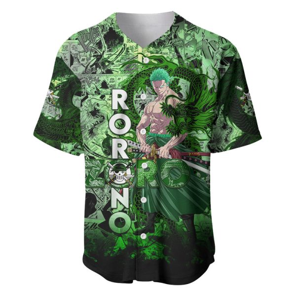 One Piece Roronoa Zoro Baseball Jersey Dragon Twister Style Jezsport.com