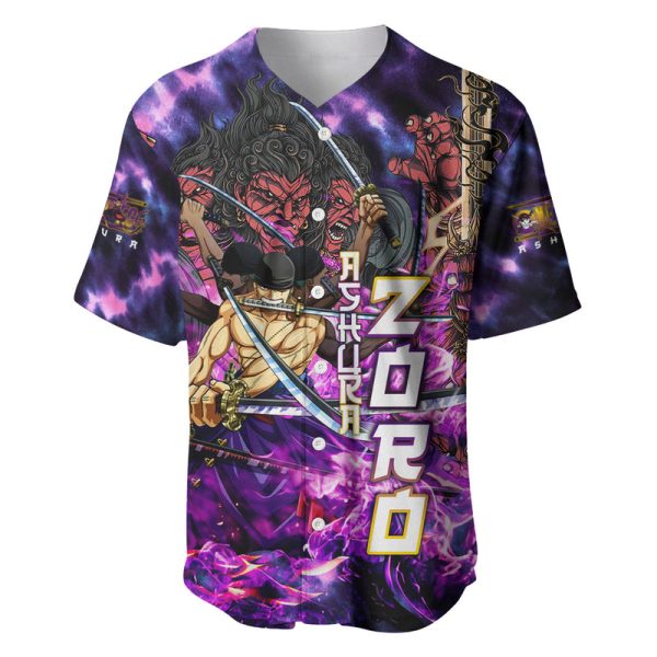 Zoro Kiki Kyutoryu Baseball Jersey One Piece Ashura Style Jezsport.com