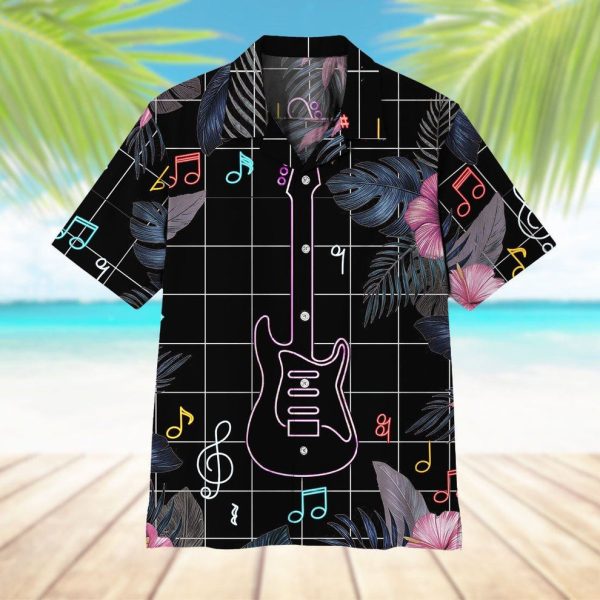 3D Neon Electric Guitar Hawaii Shirt, Summer Shirt For Men and Women Jezsport.com