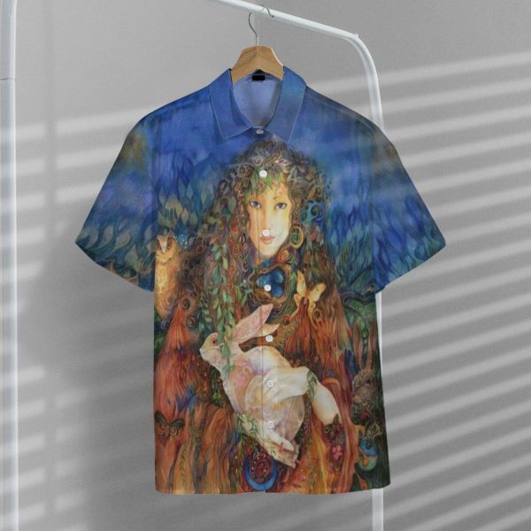 3D Ostara And Easter Bunny Hawaii Short Sleeve Shirt, Summer Shirt For Men and Women Jezsport.com