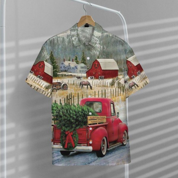 3D Red Truck Christmas Hawaii Shirt, Summer Shirt For Men and Women Jezsport.com