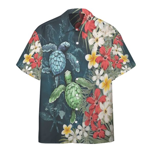 3D Sea Turtle Tropical Hibiscus And Plumeria Hawaii Shirt, Summer Shirt For Men and Women Jezsport.com