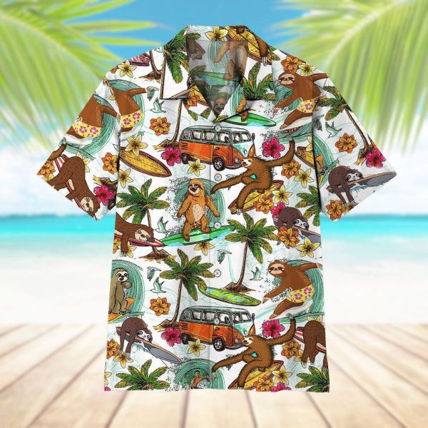 3D Sloth Surfing Hawaii Shirt, Summer Shirt For Men and Women Jezsport.com