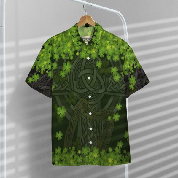 3D St Patrick Celtic Cross Hawaii Shirt, Summer Shirt For Men and Women Jezsport.com