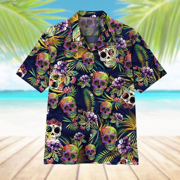 3D Sugar Skull Hawaii Shirt, Summer Shirt For Men and Women Jezsport.com