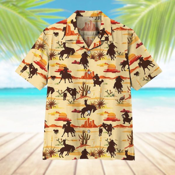 3D Team Roping Desert Hawaii Shirt, Summer Shirt For Men and Women Jezsport.com