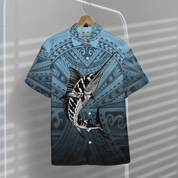 3D Amazing Polynesian Go Fishing Marlin Hawaii Shirt, Summer Shirt For Men and Women Jezsport.com