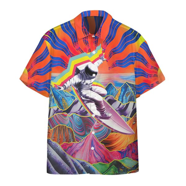 3D Astronaut Surfing In Hippie Trippy Mountain Hawaii Shirt, Summer Shirt For Men and Women Jezsport.com