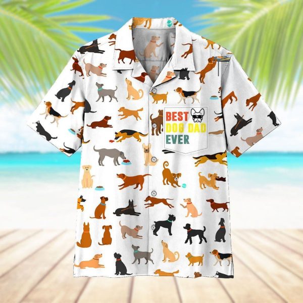 3D Best Dog Dad Ever Hawaii Shirt, Summer Shirt For Men and Women Jezsport.com