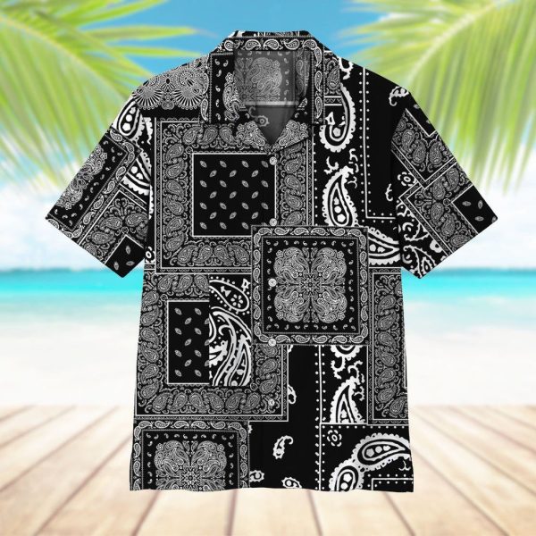 3D Black Multiple Paisley Bandanas Hawaii Shirt, Summer Shirt For Men and Women Jezsport.com