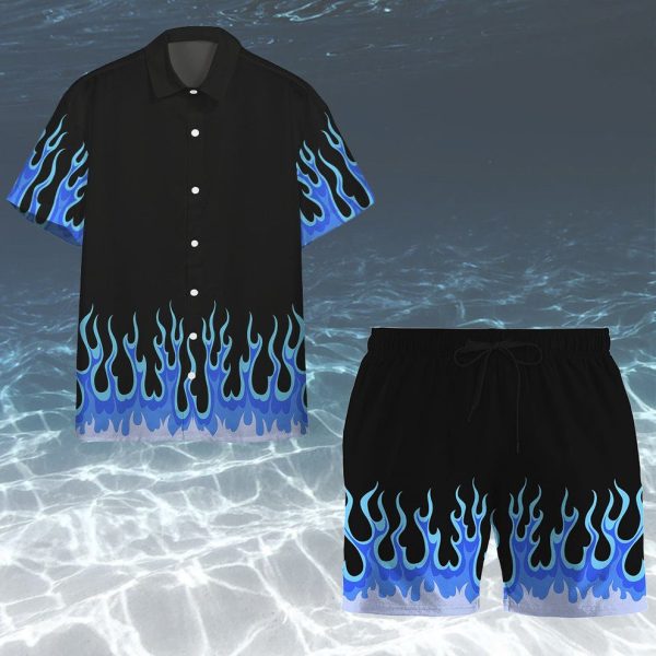 3D Blue Hot Rod Flames Hawaii Shirt, Summer Shirt For Men and Women Jezsport.com