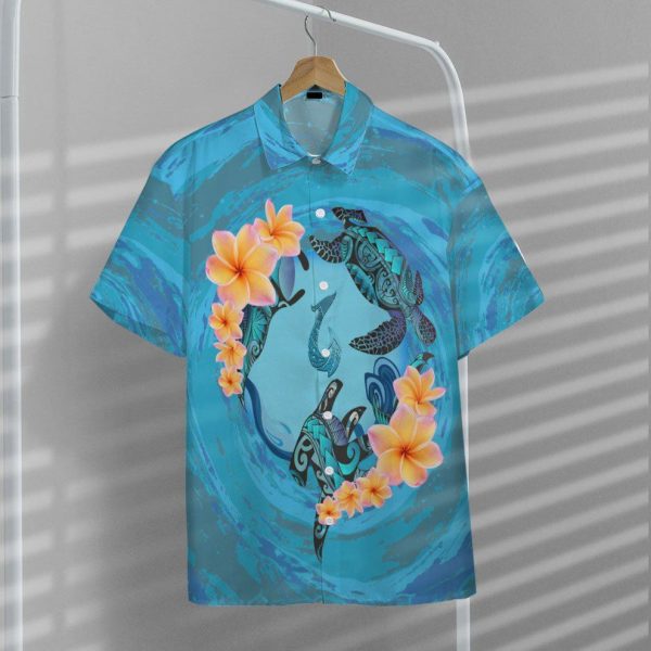 3D Blue Plumeria Maori Turtles Hawaii Shirt, Summer Shirt For Men and Women Jezsport.com