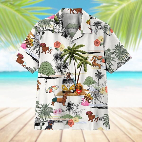 3D Dachshund Hawaii Shirt, Summer Shirt For Men and Women Jezsport.com