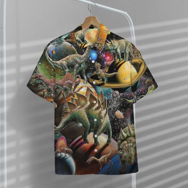 3D Dinosaur In The Space Hawaii Shirt, Summer Shirt For Men and Women Jezsport.com