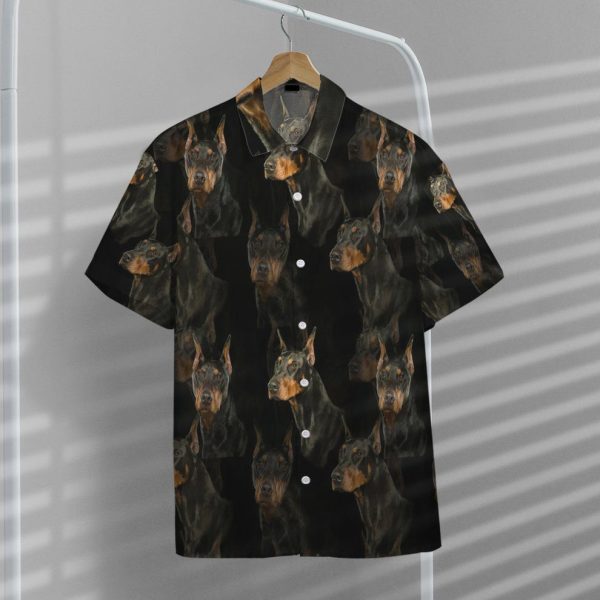 3D Doberman Dogs Hawaii Shirt, Summer Shirt For Men and Women Jezsport.com