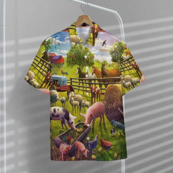 3D Farm Animal Hawaii Shirt, Summer Shirt For Men and Women Jezsport.com