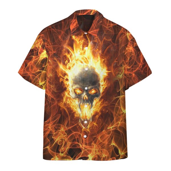 3D Flaming Skull Find Your Fire Hawaii Shirt, Summer Shirt For Men and Women Jezsport.com