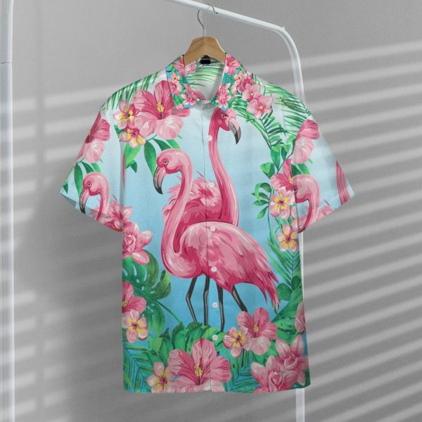 3D Flamingo Hawaii Short Sleeve Shirts, Summer Shirt For Men and Women Jezsport.com