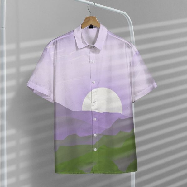 3D Genderqueer Pride Sunrise Hawaii Shirt, Summer Shirt For Men and Women Jezsport.com