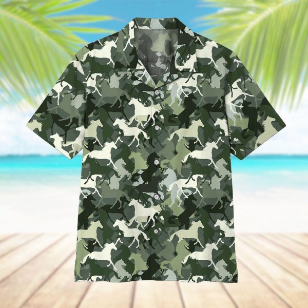 3D Horse Camo Hawaii Shirt, Summer Shirt For Men and Women Jezsport.com