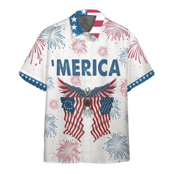 3D Independence Day Eagle Hawaii Shirt, Summer Shirt For Men and Women Jezsport.com